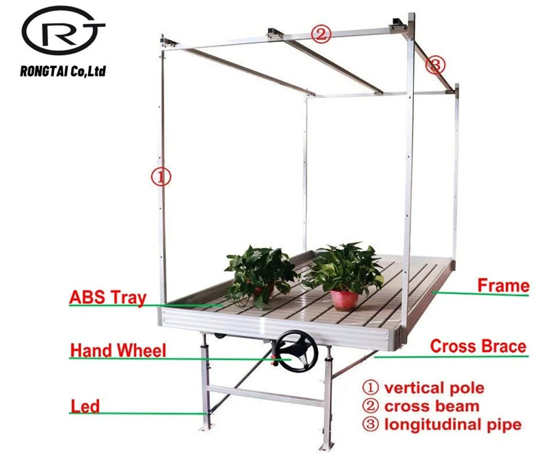 Greenhouse Seeding Table/Hydroponics Ebb and Flow Rolling Bench Tray Table